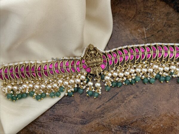 Lakshmi close knit Jadau choker | 3D elephant / ambaari