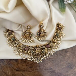 Lakshmi Nakshi necklace set | Bridal ( Multi color )