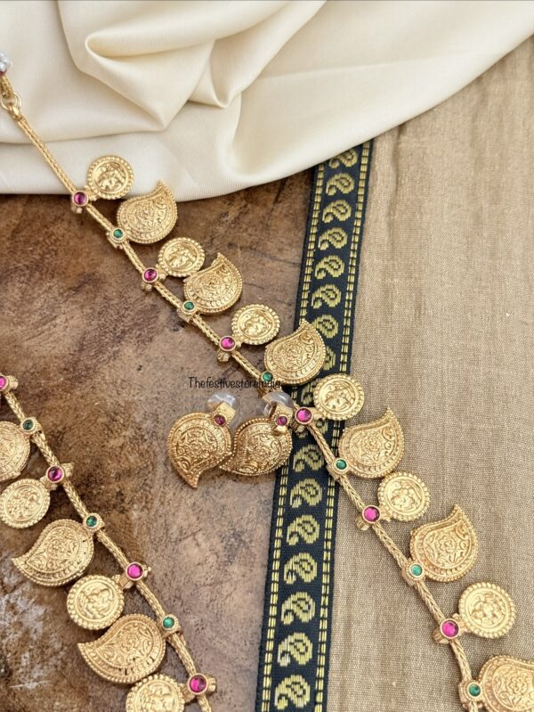 Budgeted Mango Lakshmi haaram set