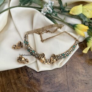 Contemporary Ambaari / Elephant hasli kanti set