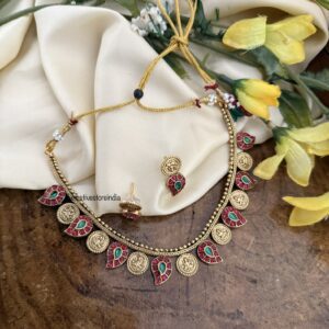 Budgeted mango lakshmi kaasu necklace set