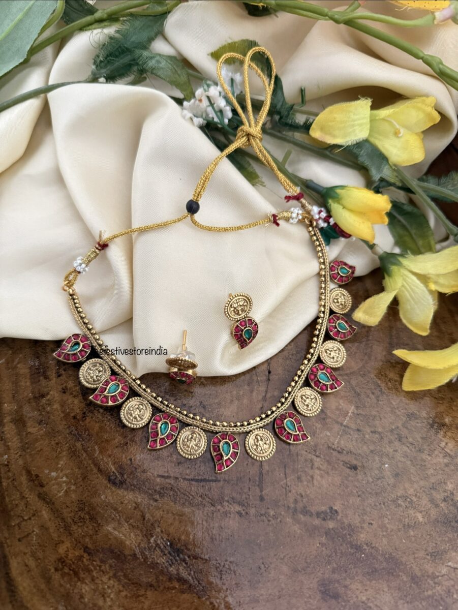 Budgeted mango lakshmi kaasu necklace set