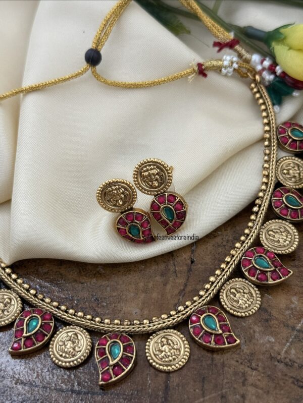Budgeted mango lakshmi kaasu necklace set