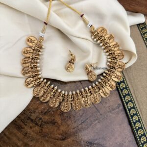 Matte Lakshmi kaasu necklace set