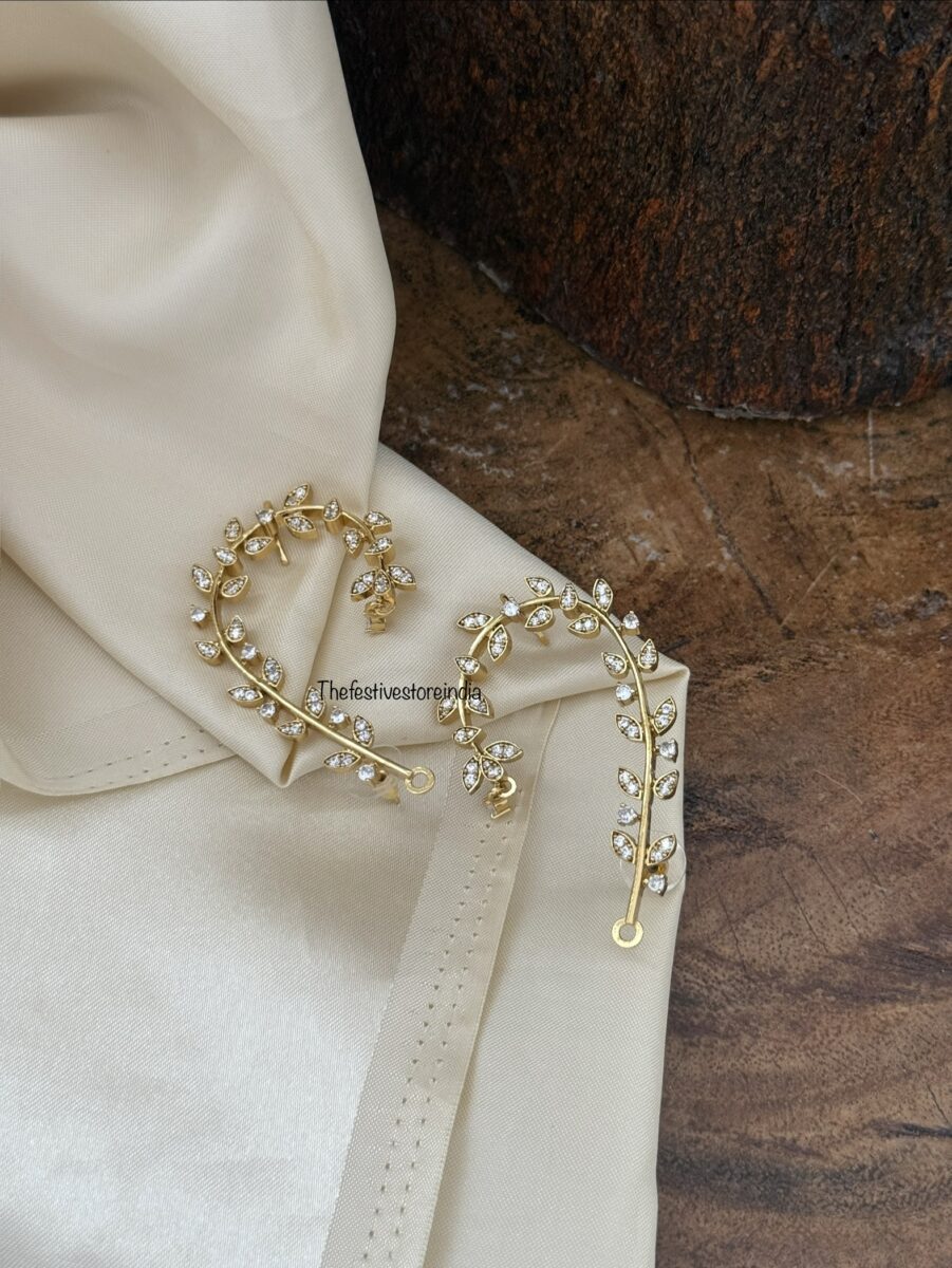 Leafy diamonds earcuff | Bridesmaid | Contemporary | Modern