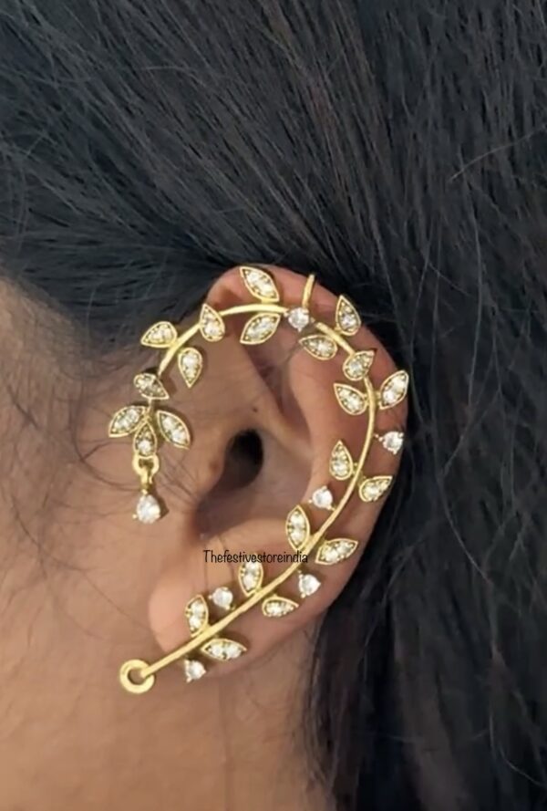 Leafy diamonds earcuff | Bridesmaid | Contemporary | Modern