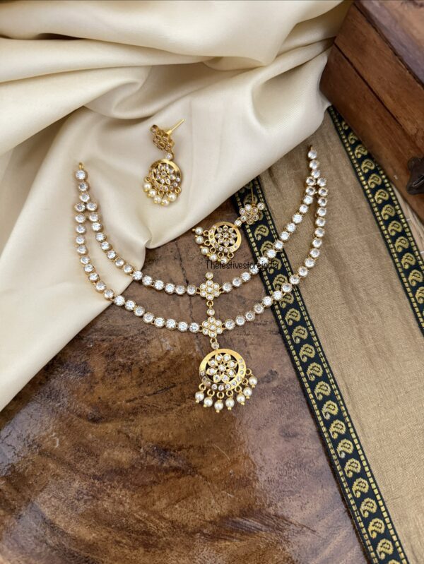 Classic gold look alike 2 layer attigai set - All white