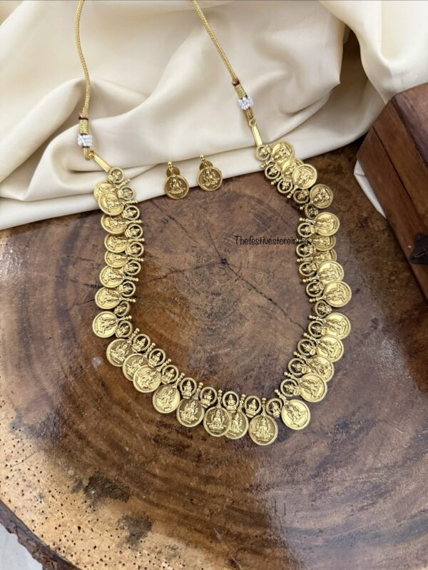Mid length Lakshmi kaasu Jadau haaram set | 36-37cms