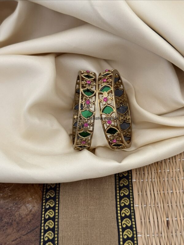 Set of 2 antique polish palakka bangles | Bridal | Bridesmaid