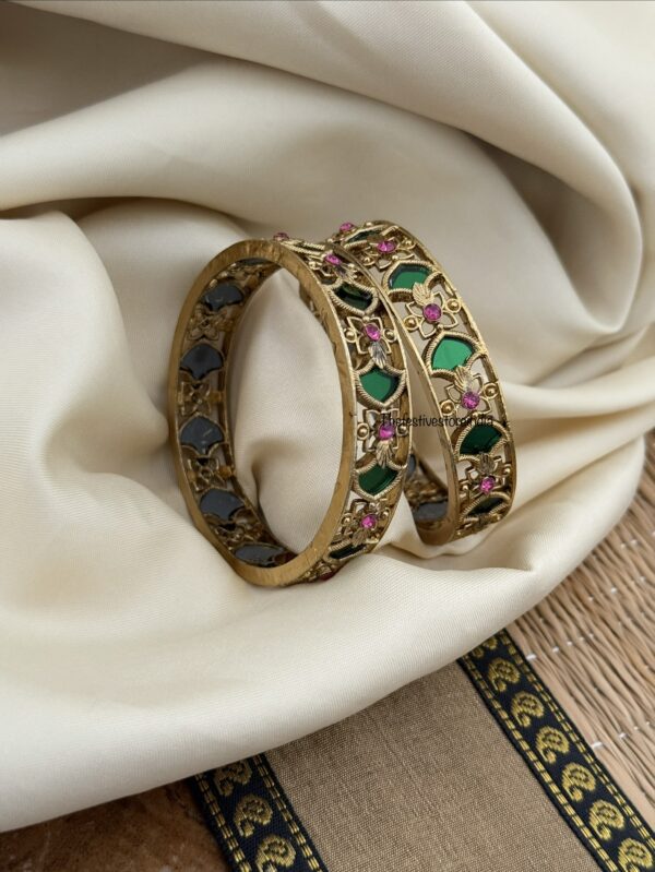 Set of 2 antique polish palakka bangles | Bridal | Bridesmaid