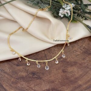 Micro gold 42cms white droplets chain