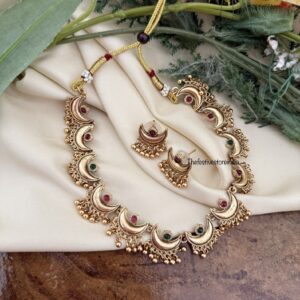 Budgeted gold chand necklace set