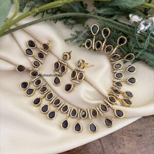 Amethyst / Purple drop necklace set