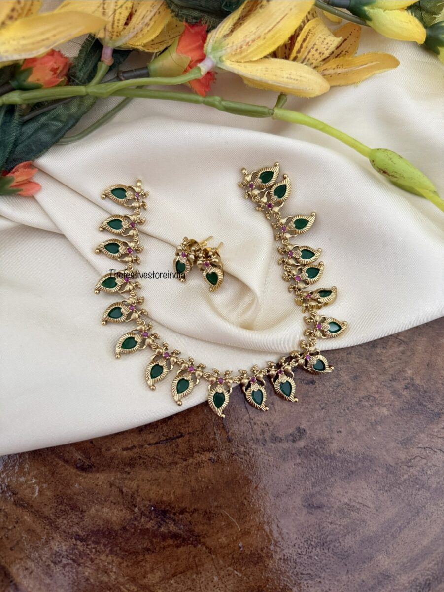 Antique polish palakka necklace set | Kerala style