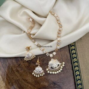 Gold look alike diamonds attigai set