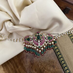 Kemp and green non idol Jadau pearl choker