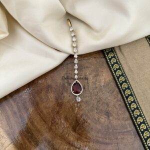 Simple ruby drop tikka | Maangtikka