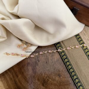 Leafy kids friendly necklace set - Pink