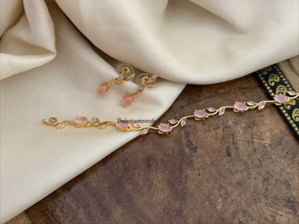 Leafy kids friendly necklace set - Pink