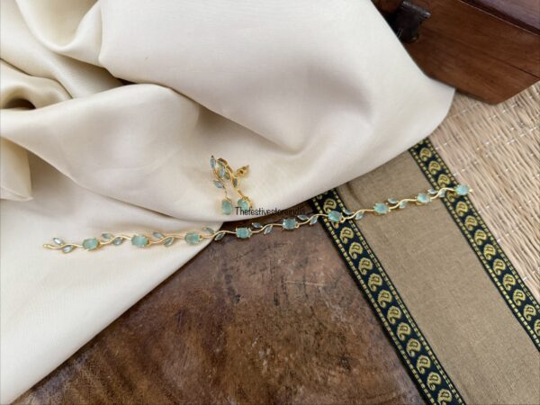 Leafy kids friendly necklace set - Mint