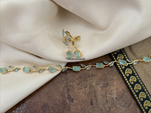 Leafy kids friendly necklace set - Mint