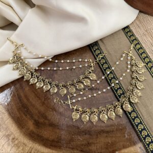 Lakshmi kaasu pearls ear chain | maatil | Bridal | Champasaralu