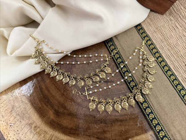 Lakshmi kaasu pearls ear chain | maatil | Bridal | Champasaralu