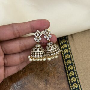 Victorian all white jhumkas