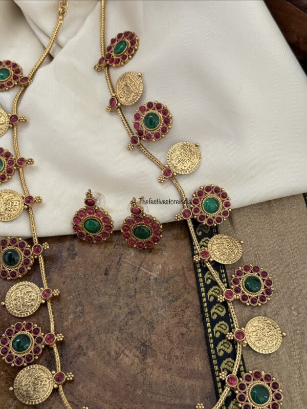 Budgeted Lakshmi kaasu and kemp Haaram set | Kerala jewelry