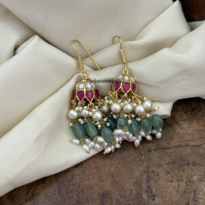 Classic Jadau hook jhumkas