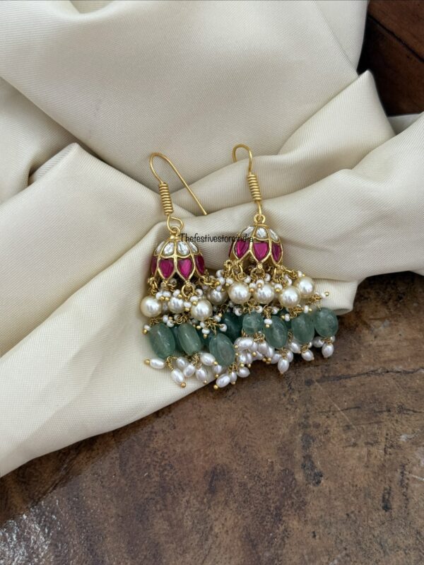 Classic Jadau hook jhumkas