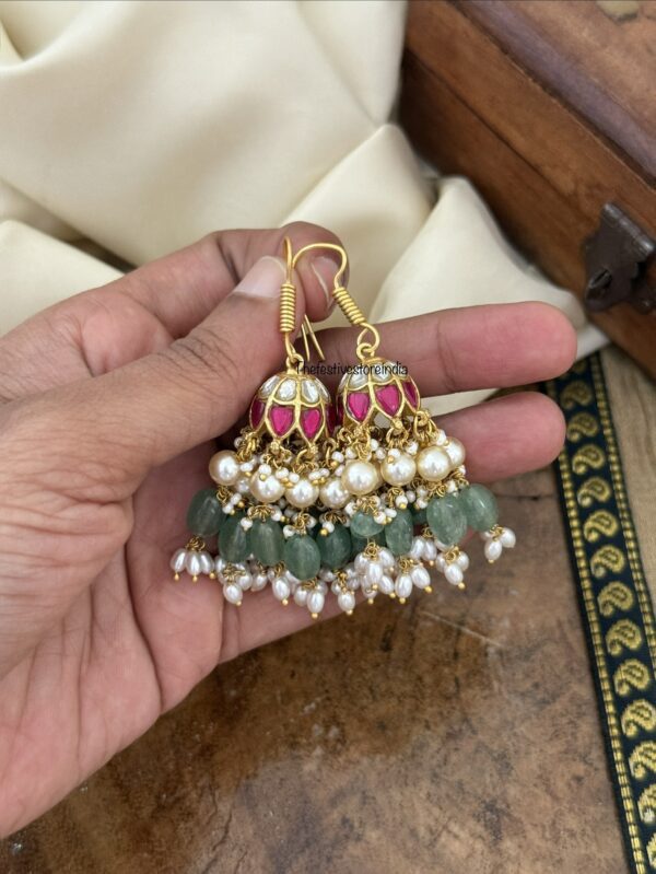 Classic Jadau hook jhumkas