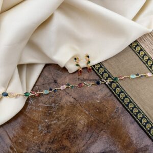 Leafy kids friendly necklace set - Multi color