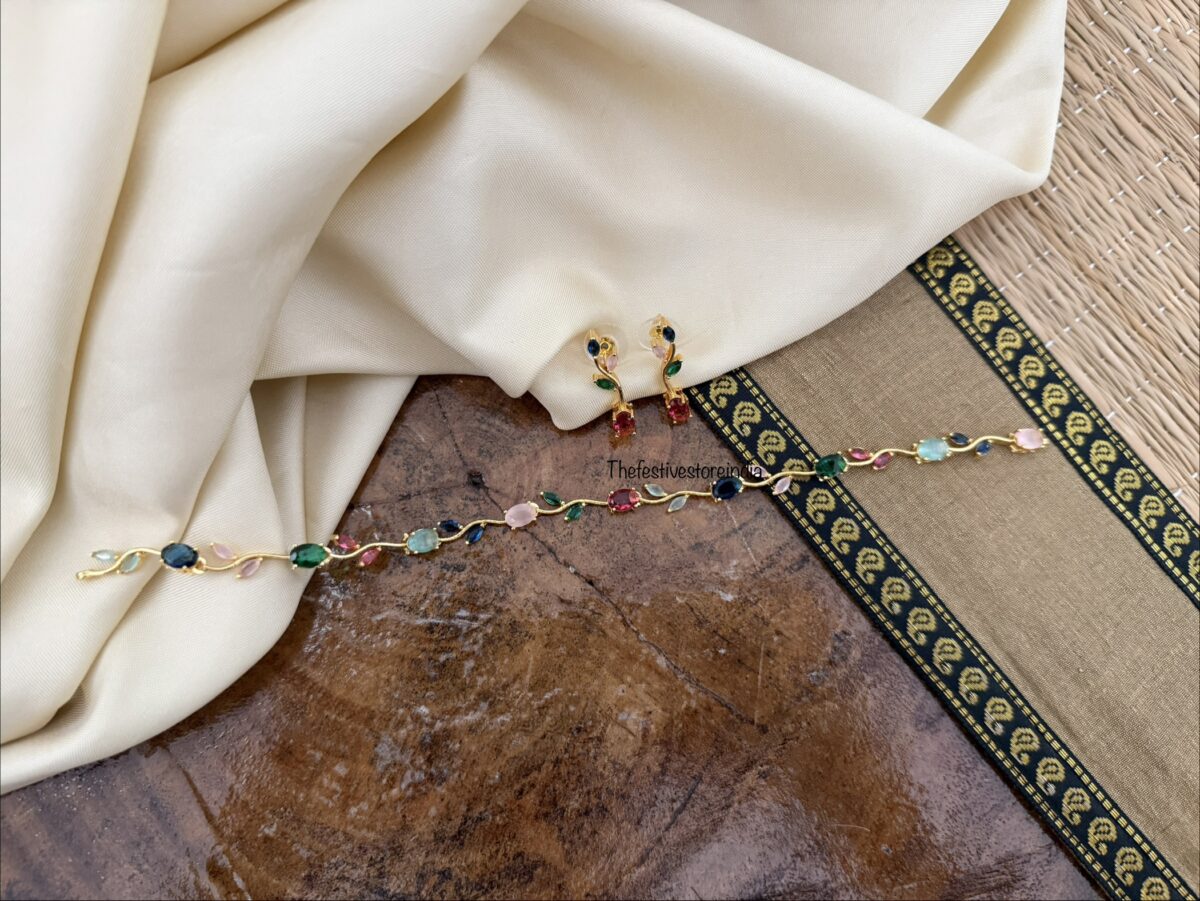 Leafy kids friendly necklace set - Multi color