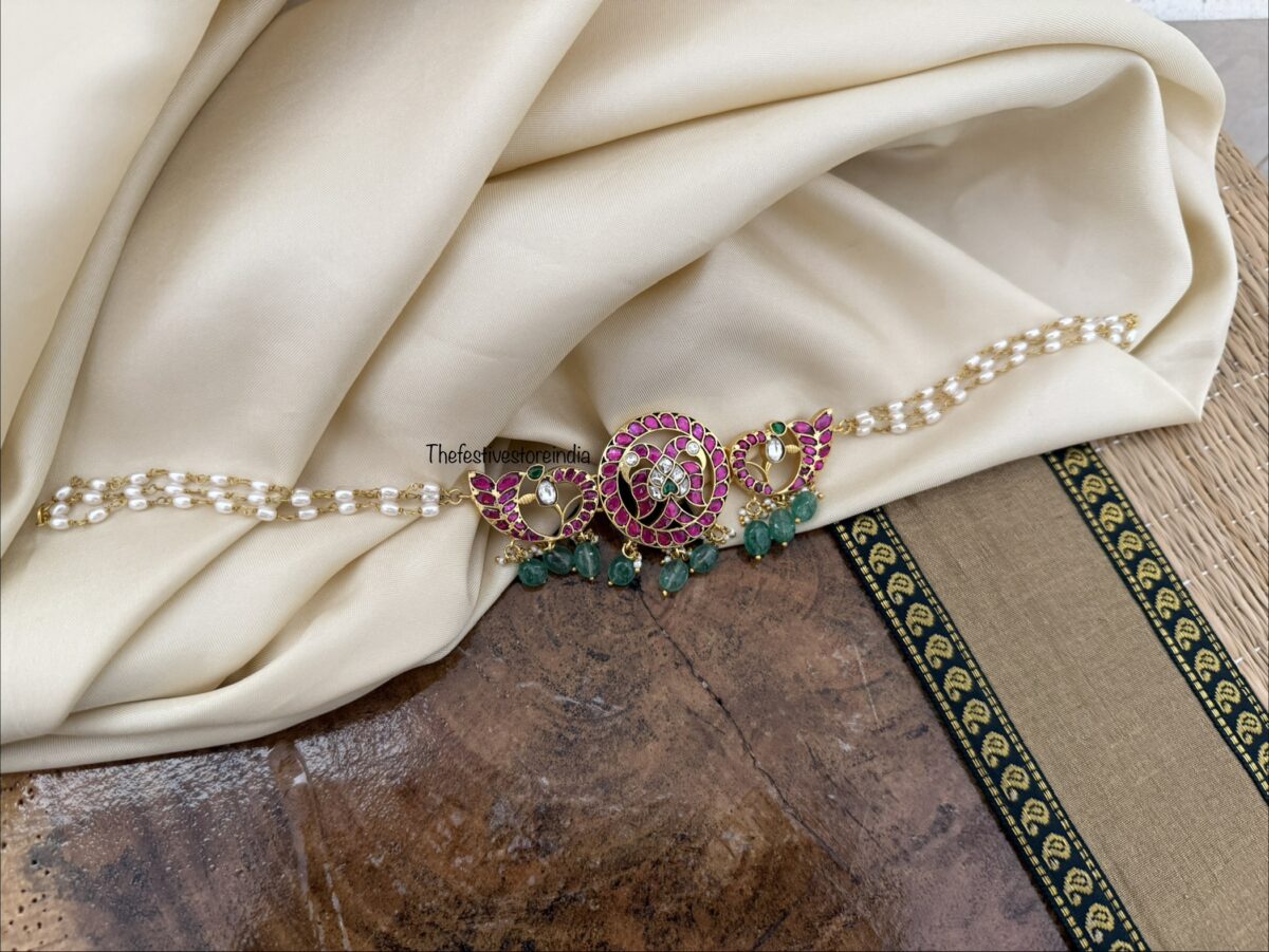Gandaberunda Jadau pearl choker | Mysore style jewellery