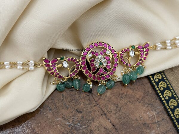 Gandaberunda Jadau pearl choker | Mysore style jewellery