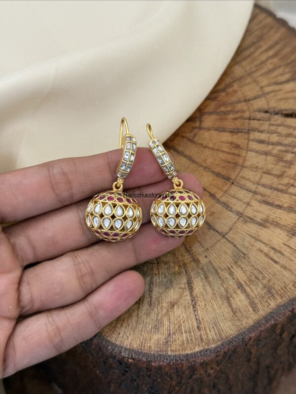 Jadau fusion hook earrings