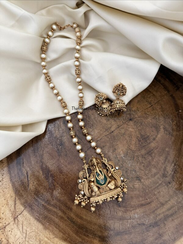 Pearls Ganesha haaram set