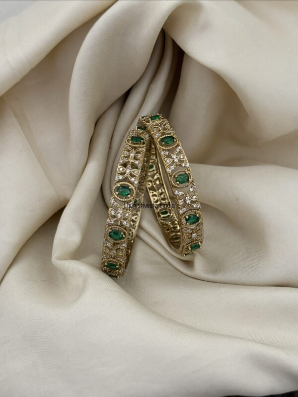 AD and Green stone bangles | Bridal | Bridesmaid