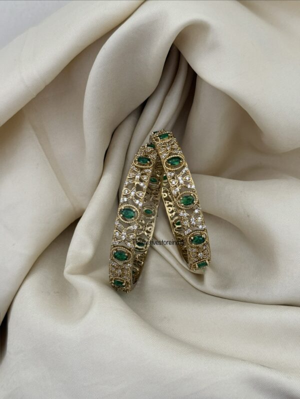AD and Green stone bangles | Bridal | Bridesmaid