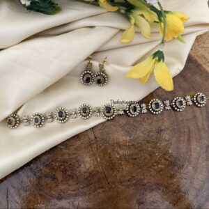 Simple Amethyst / Purple stone Victorian choker / necklace set