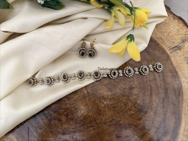 Simple Amethyst / Purple stone Victorian choker / necklace set