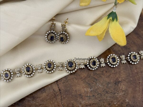 Simple Amethyst / Purple stone Victorian choker / necklace set