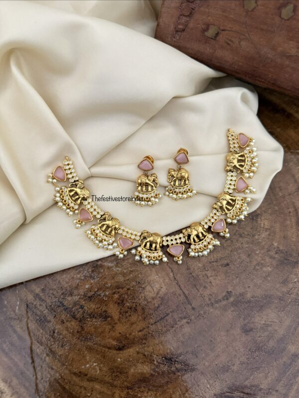 Elephant Pink necklace set