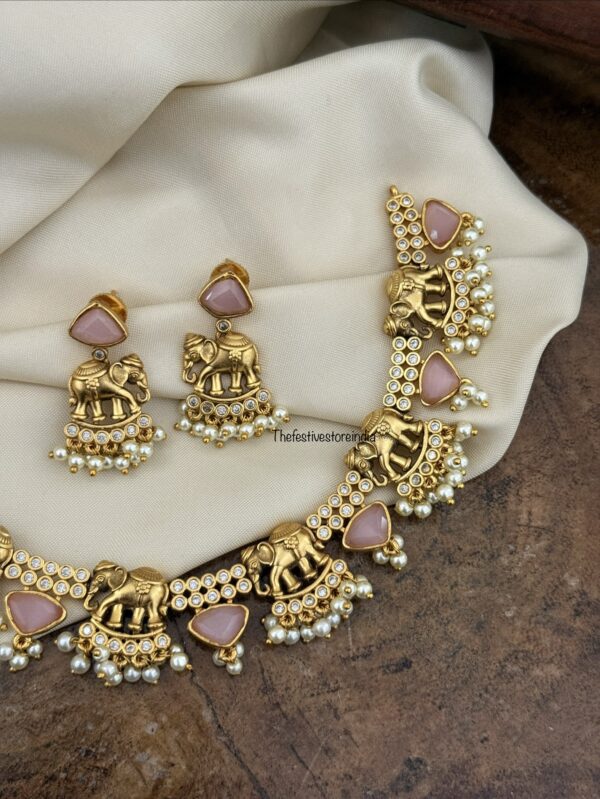 Elephant Pink necklace set