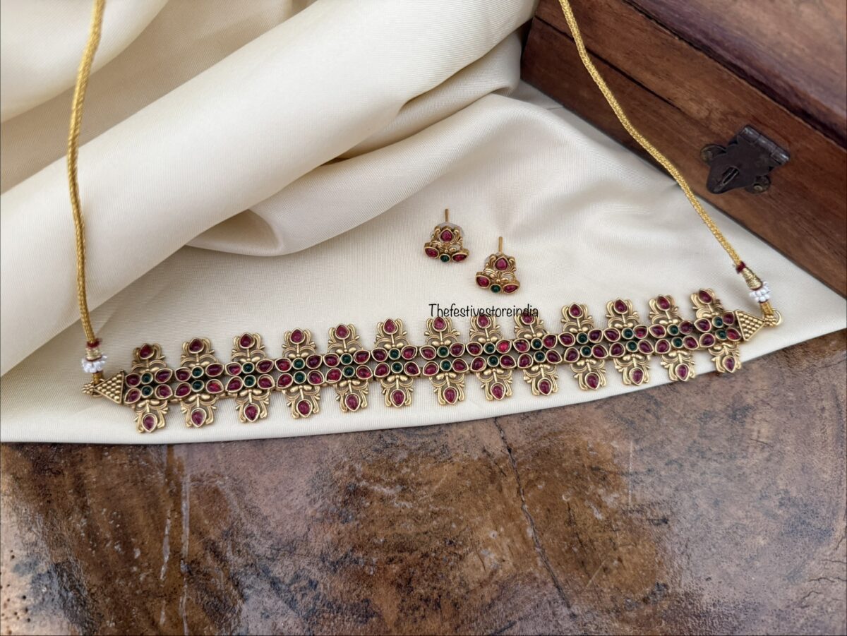 Carved kemp and green stone choker set | Bridesmaid | Bride