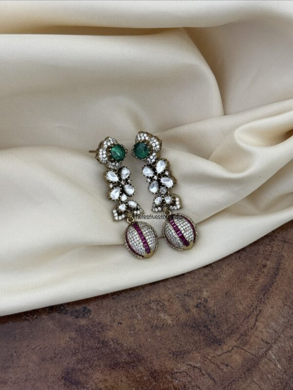 Designer drop AD moissanite earrings