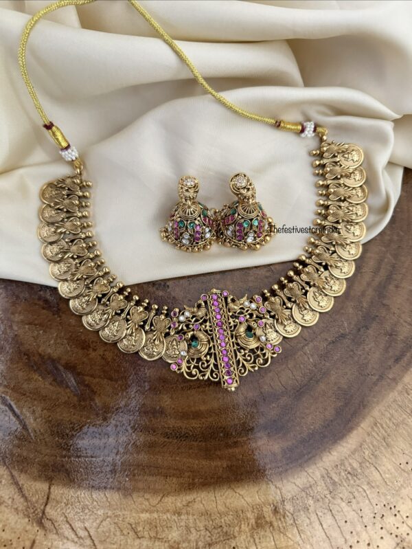 Traditional kemp kaasu necklace set | Bridal