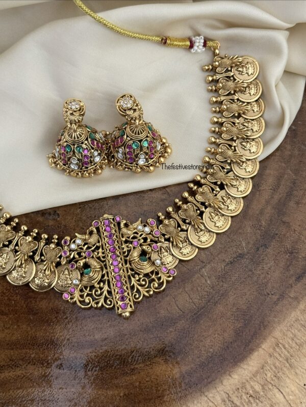 Traditional kemp kaasu necklace set | Bridal
