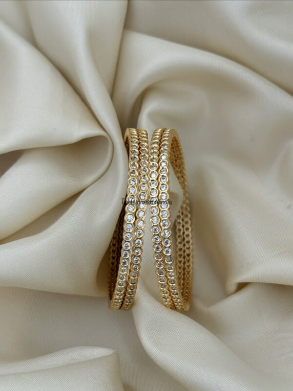 Set of 4 classic white stone bangles